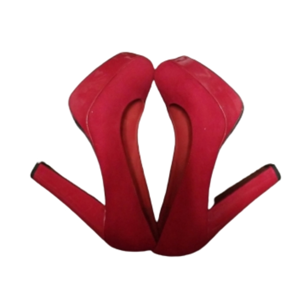 Bamboo Luscious Red Platform Pumps - Picture 2 of 6